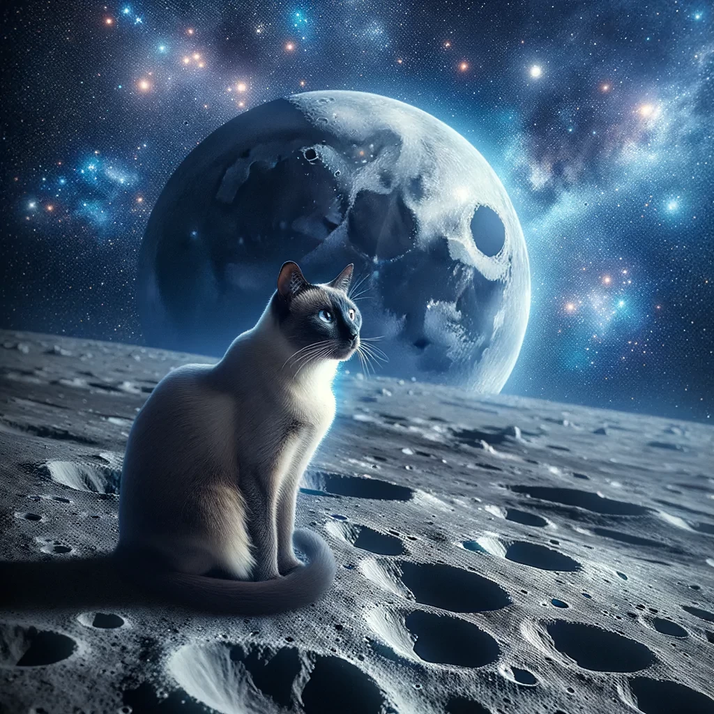 cat on the moon