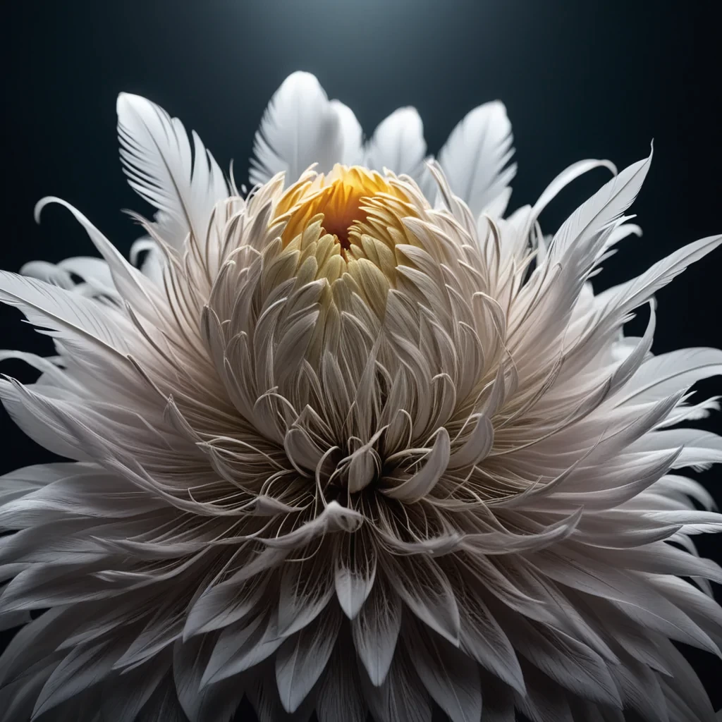 Flower made of feathers