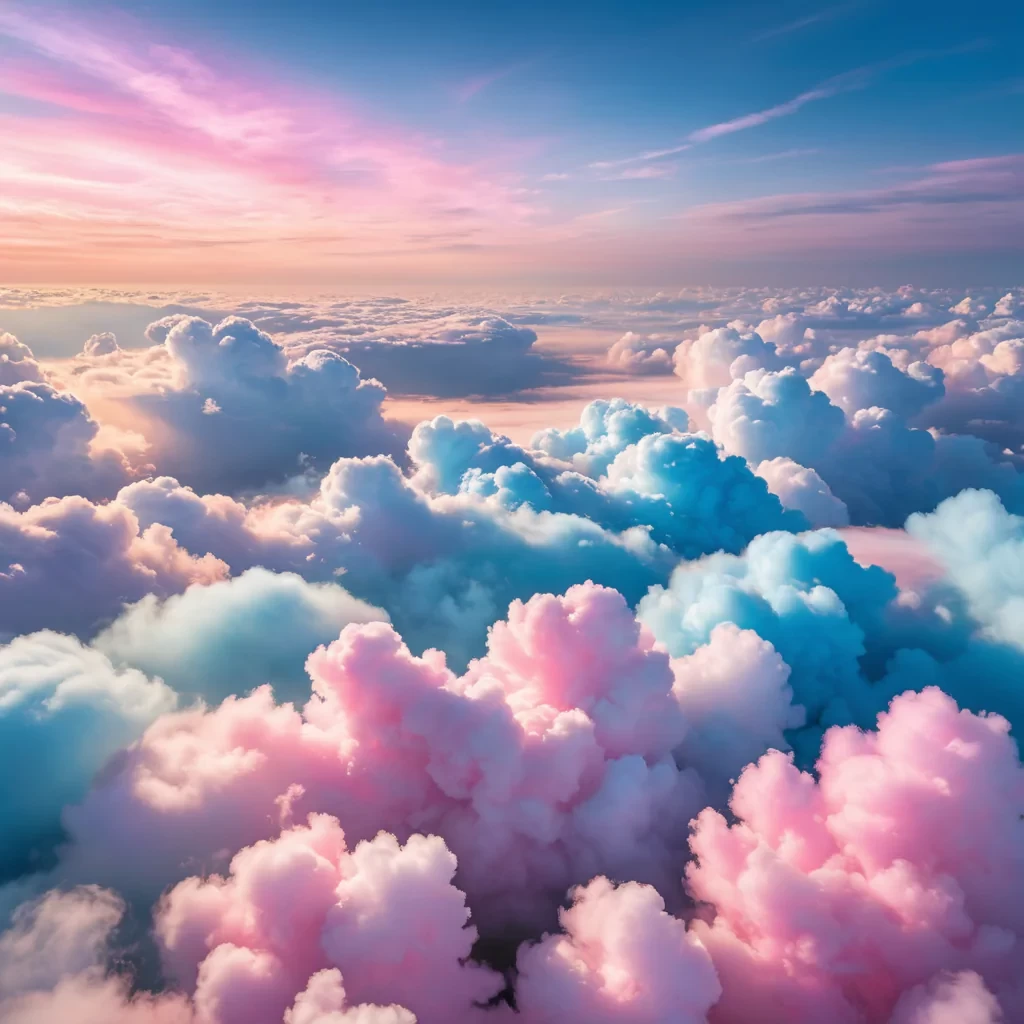 Cotton candy clouds, dreamy sky, hd