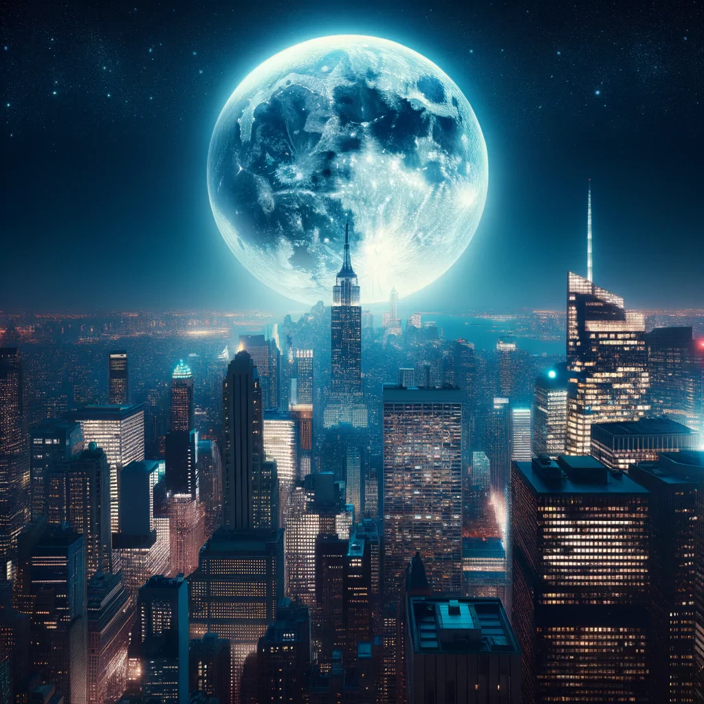 full moon in NY, USA