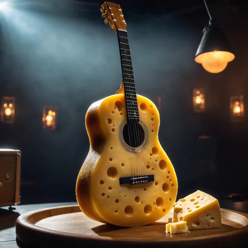 A guitar made of cheese