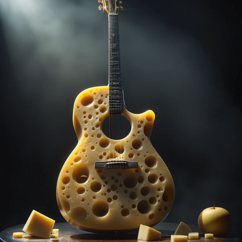 A guitar made of cheese