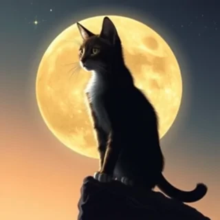 cat on the moon