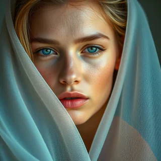 A stunningly extreme, beautiful woman, with the most gorgeous, radiant skin ever, captured in a digital photograph by a Fujifilm XT3