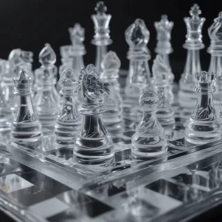 Crystal chess board, ultra realistic, delicate details, 4k