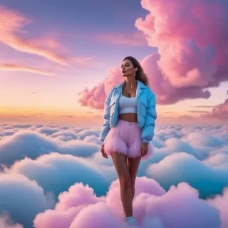 Cotton candy clouds, dreamy sky, hd