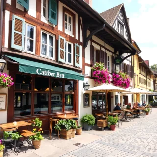 photograph of a beautiful cafe in Freiburg