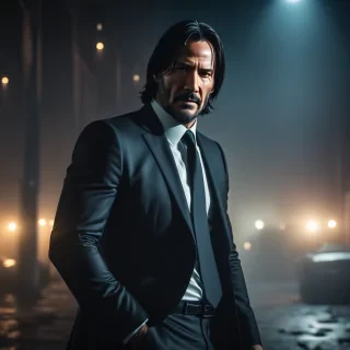 cinematic photo Lens Flare, John Wick, Canon 5d mark 4 . 35mm photograph, film, bokeh, professional, 4k, highly detailed, involved in a project