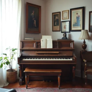 an old piano in my living room
