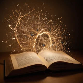 Inside the book, discovered magical words, sparkled and glowed , 32k ::5.0, intimism ::2.0, light art ::2.0, short exposure ::2.0 --weird 3000 --chaos 33 --stop 100 --quality 5.00 --ar 9:16 --iw 2 --style raw --stylize 777.0 --v 6