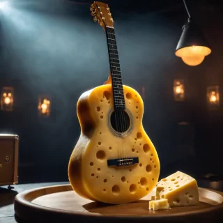 A guitar made of cheese