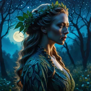 an oil painting of a fantasy Dryad silhouette on Private cinema, style of van gogh, starry night vibes, expressionism, gloomy, dark tones, unforgettable, dark fantasy, fantasy, emotional depth. (vibrant masterpiece, (8k1.5), UHD, very detailed, high-quality, best artist, sharp edges, detailed textures, full view, atmospheric lighting, stunning visuals)