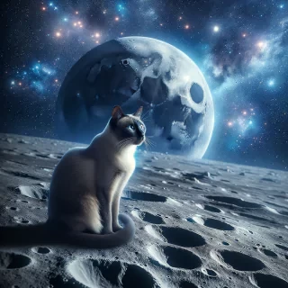 cat on the moon