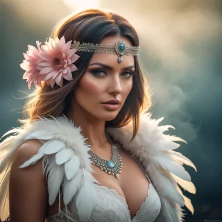 Flower made of feathers