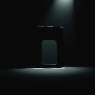 stargate portrayed in the stark, contrasting style of Film Noir, with dramatic chiaroscuro lighting and heavy use of shadows. The composition should evoke tension and mystery, relying on sharp angles and deep blacks to enhance the brooding, suspenseful mood.