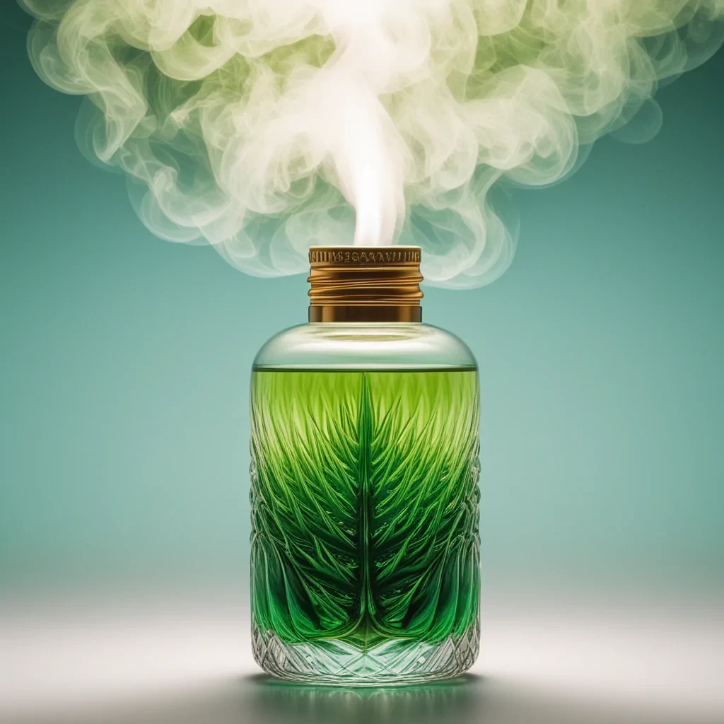 small centered composition, product shot, plain background, [ (by Roger Deakins:0.9) and Atelier Olschinsky::7], wallpaper art, in the center is an image of a "The Liquid of Envy", shallow depth of field, 50mm, tiny, fractal, scene